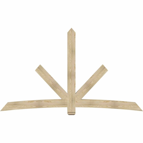 Ekena Millwork Alberta Rough Sawn Timber Gable Bracket, Douglas Fir, 108"W x 63"H x 4"D x 6"F, 14/12 Pitch GBW108X63X0406ALB00RDF - main